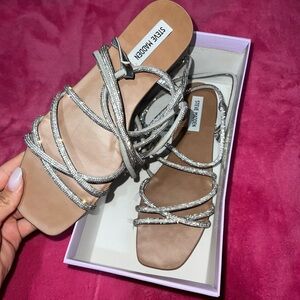 Madden Girl Silver Strappy Sandals